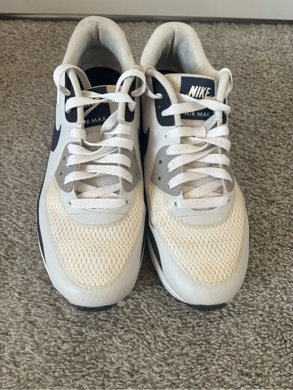 Nike Air Max Men's White and Navy Low-Top Sneakers